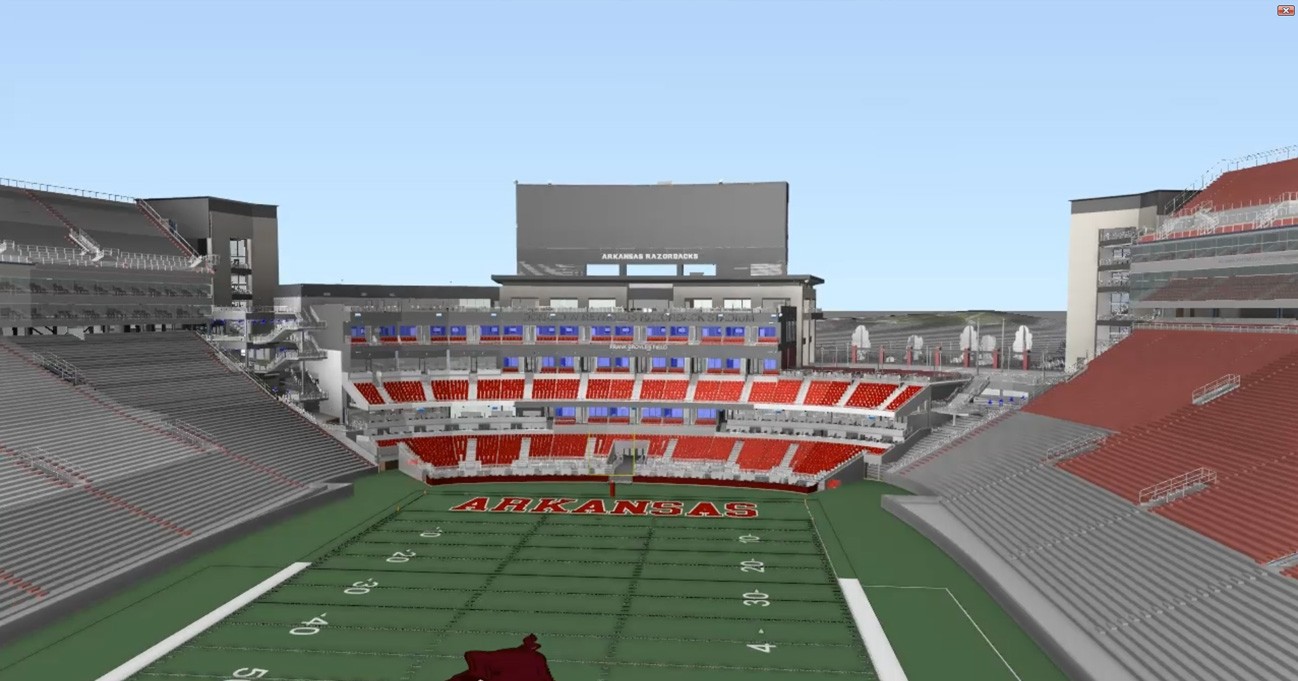 University of Arkansas Razorback Stadium virtual model